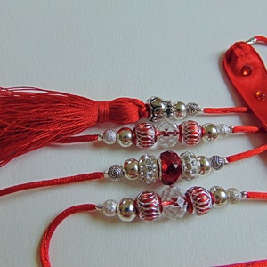 Beaded Dog Show Lead, Dog Leash, Red and Silver Rhinestone, 4 Feet Long, READY to SHIP