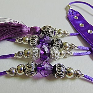 Beaded Dog Show Lead, Dog Leash, purple and silver rhinestone, violet dog leash, lilac rhinestone lead, 4 Feet Long, READY to SHIP