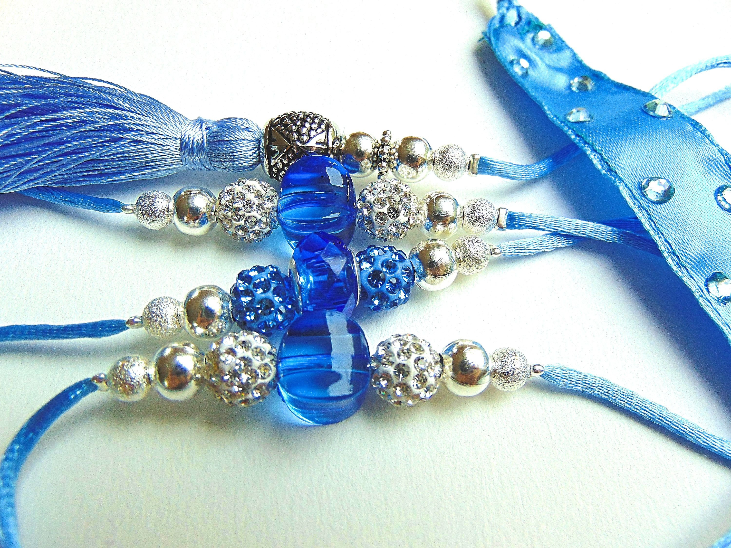 Beaded Dog Show Lead Dog Leash Blue and Silver Rhinestone 4 Etsy