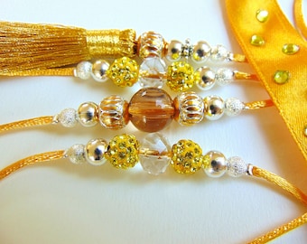 Beaded Dog Show Lead, Gold Rhinestone Leash, 4 ft