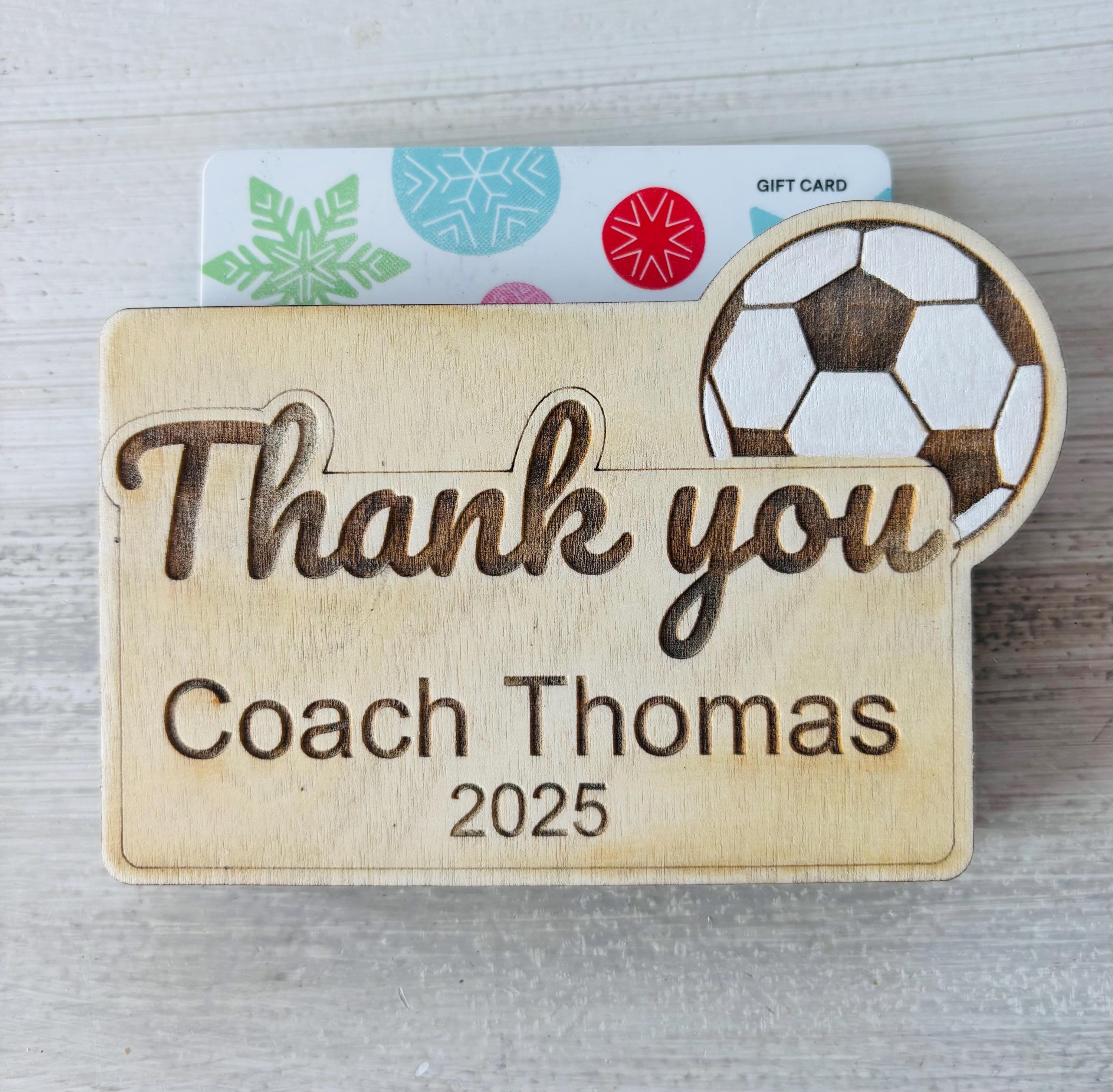 Custom Soccer Coach Gift Card Holder, Team Gift, Magnet Plaque