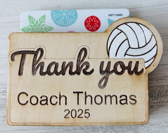 Custom message volleybal coach gift, gift card holder with magnet, team gift, end of season, Coach’s gift, volleyball Christmas senior gift