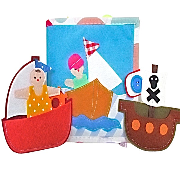 Quiet book ,activity book with boat , busy board with sailors and pirates, baby shower gift, felt toy for toddlers ,birthday gift.