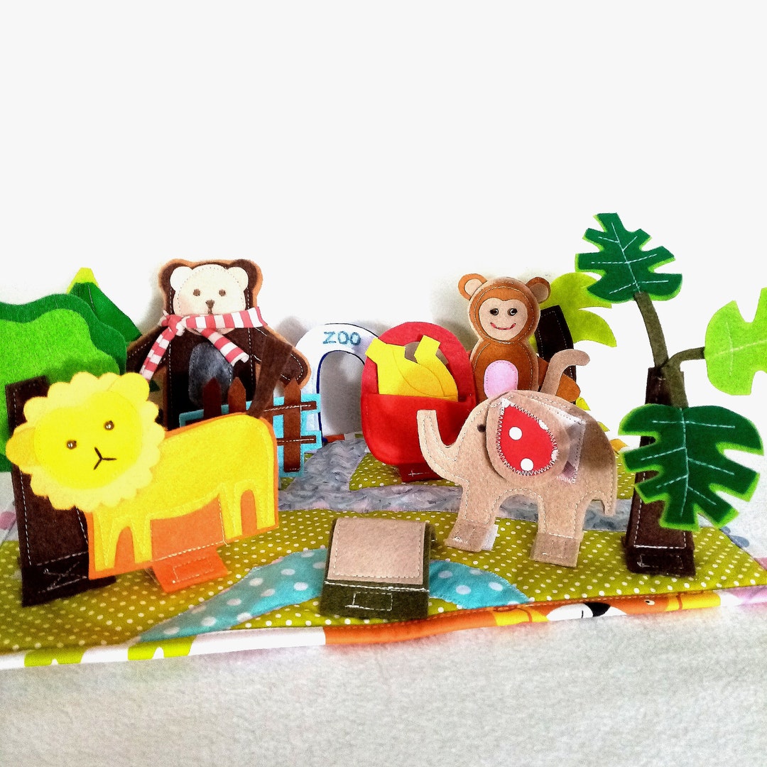 Felt Wild Animals Play Mat Activity Mat for Baby and Toddler Etsy