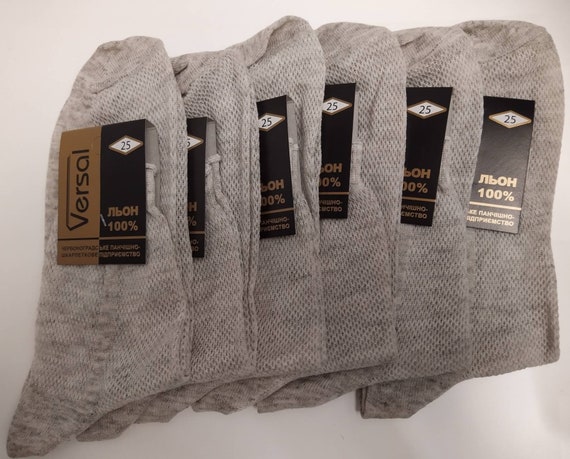 SOCKS 5 PAIRS 100% LINEN Flax SIZE M / US 9/ EU 39-40 Eco Friendly