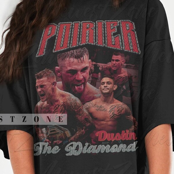 Dustin Poirier Tee: Vintage Graphic Tee Hoodie Sweatshirt Gift  - American Professional Fighter The Diamond  T-Shirt Boxing Fans