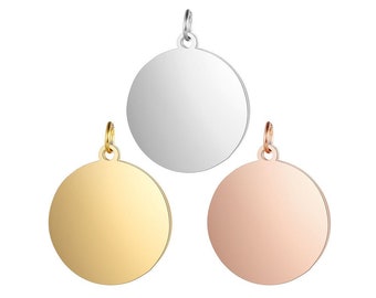 Gold Stainless steel blank stamping discs,Personalized disc,Rose gold blank disc pendants,Gold hand stamping blanks,Blank disc necklace