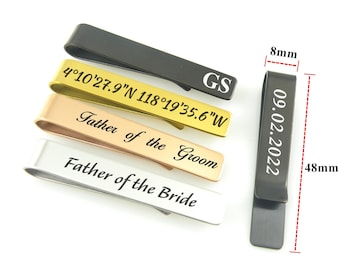 Personalized Tie Clip Custom Tie Clip Handwriting Tie Clip Wedding Tie Clip Engraved Polishing Mirror Surface Stainless Steel Tie Clip Bar