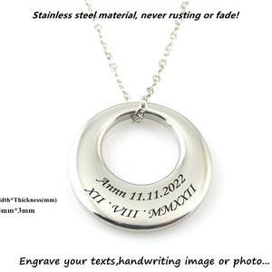 Personalisierte Name Ring Halskette Benutzerdefinierte Name Halskette Benutzerdefinierte Edelstahl Jahrestag Geschenk für Freund Vatertagsgeschenk Ehemann Geschenk