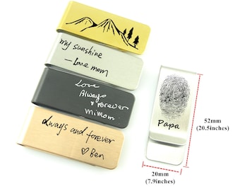 Personalized Money Clip Custom Groomsmen Money Clip Handwriting Money Clip Engraved Wire Drawing Stainless Steel Money Clips Free Gift Box