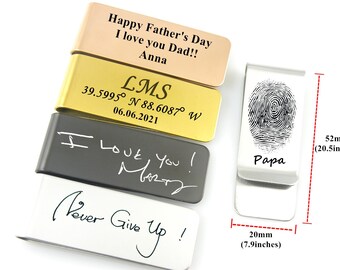 Personalized Money Clip Custom Groomsmen Money Clip Handwriting Money Clip Engraved Polishing Mirror Surface Stainless Steel Money Clips
