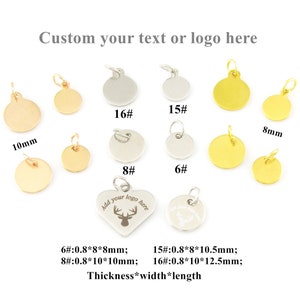 Personalisierte Mini Schmuck Tag Benutzerdefinierte Logo Tags Gravierte Rose Gold Edelstahl Logo Tags Benutzerdefinierte Metall Hang Tags 10/50 / 100Stk