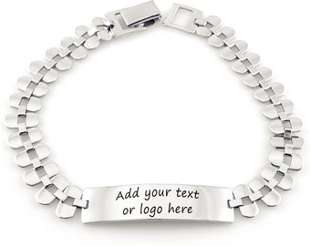 Personalized Bar Bracelet Custom Name Bar Hand Chain Engraved Stainless Steel Bar Charm Bracelet Best Friend Bracelet Gift