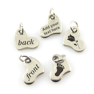 Personalized Mini Heart Shape Jewelry Tag Custom Logo Tags Engraved Stainless Steel Logo Tags Custom Metal Hang Tags 10/50/100pcs