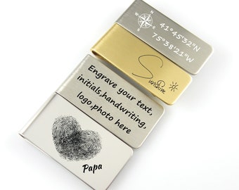 Personalized Money Clip Custom Money Clip Handwriting Money Clip Groomsmen Money Clip Engraved Stainless Steel Money Clips Free Gift Box