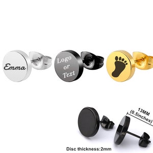 Personalized Earrings Custom Name Ear Studs Earrings Engrave Blank Stainless Steel Earrings Personalized Name Earrings