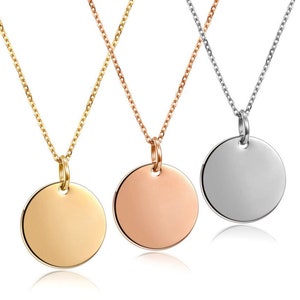 Gold Stainless steel blank stamping discs,Personalized disc,Rose gold blank disc pendants,Gold hand stamping blanks,Blank disc necklace