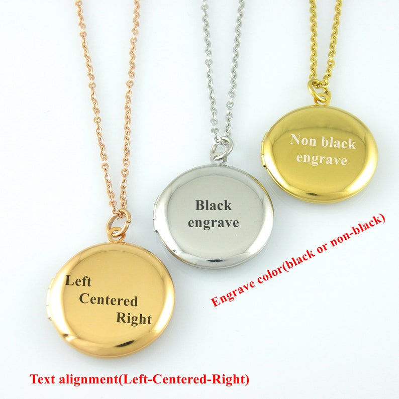 Personalized Round Locket Custom Name Locket Pendant Custom Engraved ...