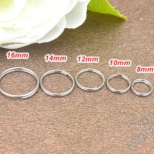 100pcs of 16mm Stainless Steel Split Rings Key Rings,Small rings(9 size to select)