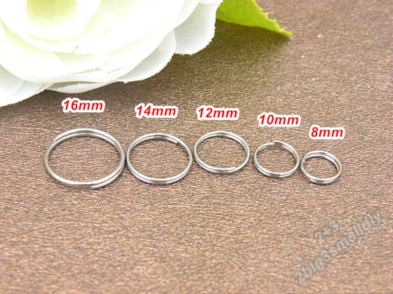 100pcs of 16mm Stainless Steel Split Rings Key Rings,small Rings9 Size to  Select 