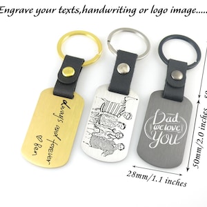 Portachiavi con foto personalizzata, portachiavi con scrittura a mano personalizzata, portachiavi con disco per impronte digitali inciso, portachiavi commemorativo, gioielli personalizzati