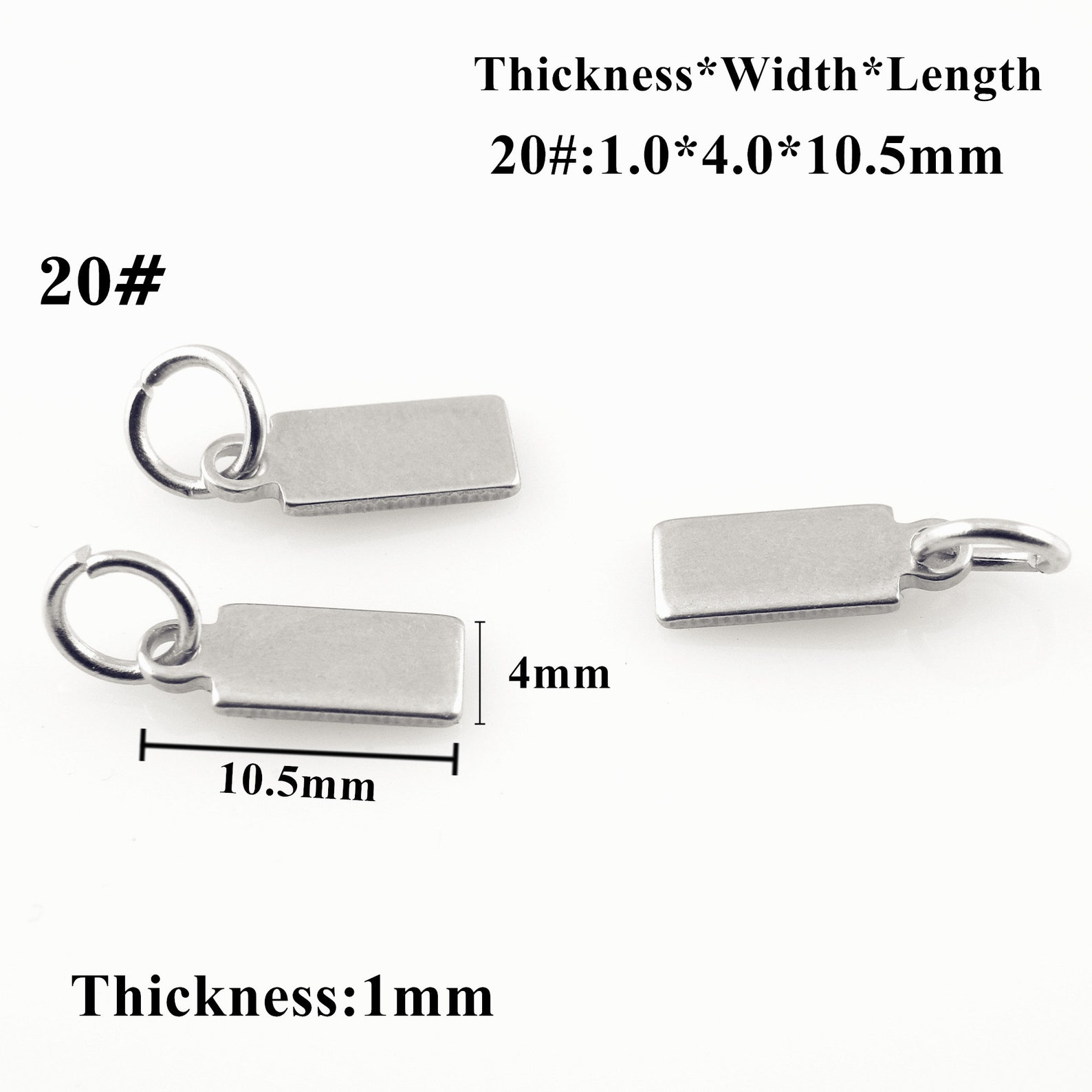 Personalized Mini Rectangle Jewelry Tag Custom Logo Tags Engraved ...