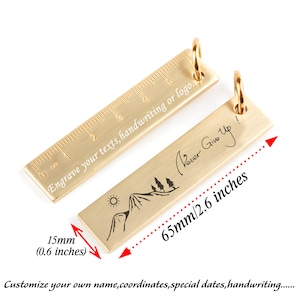 Personalized Mini Brass Ruler Engraved Handwriting Ruler Custom Name ...