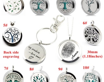 Aromatherapie Locket Benutzerdefinierte ätherische Öle Diffusor Halskette Locket Edelstahl 316 Baum des Lebens Diffusor Locket 3 CM