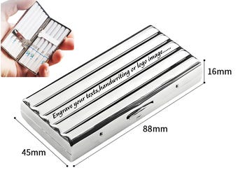 Caja de cigarrillos personalizada con nombre personalizado, mini porta cigarrillos monograma, regalo para fumadores