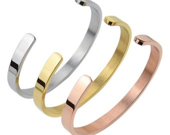 Stainless steel stamping blank bracelet,Adjustable rose gold stainless steel cuff bracelet blank,Personalized hand stamping blanks,Flat cuff