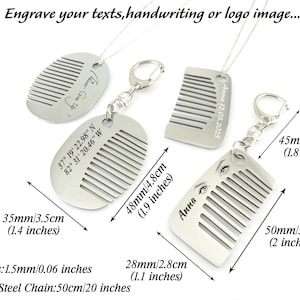 Personalized Mini Comb Keychain Custom Groomsman Beard Brush Engraved Stainless Steel Bridesmaids Comb Outdoor Hair Beard Comb Wedding Gifts