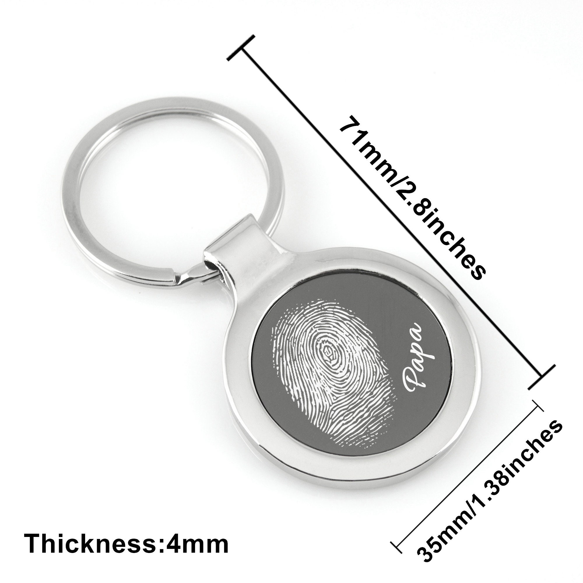 Personalized Name Keychain Custom Handwriting Key chain Engraved Fingerprint Keychain Memorial Keychain Personalized Jewelry