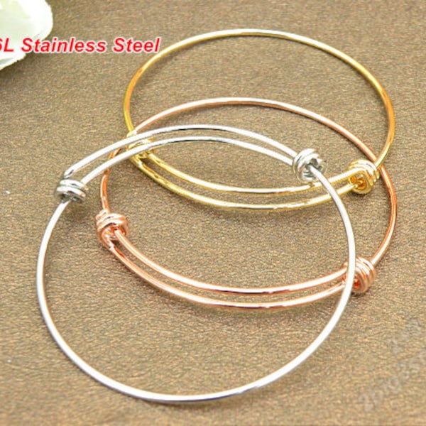 Stainless steel adjustable strong blank bracelet ring,Base Bangle Bracelet blanks Set,bangles adjustable wire bangle bracelet blanks,SALE!!!