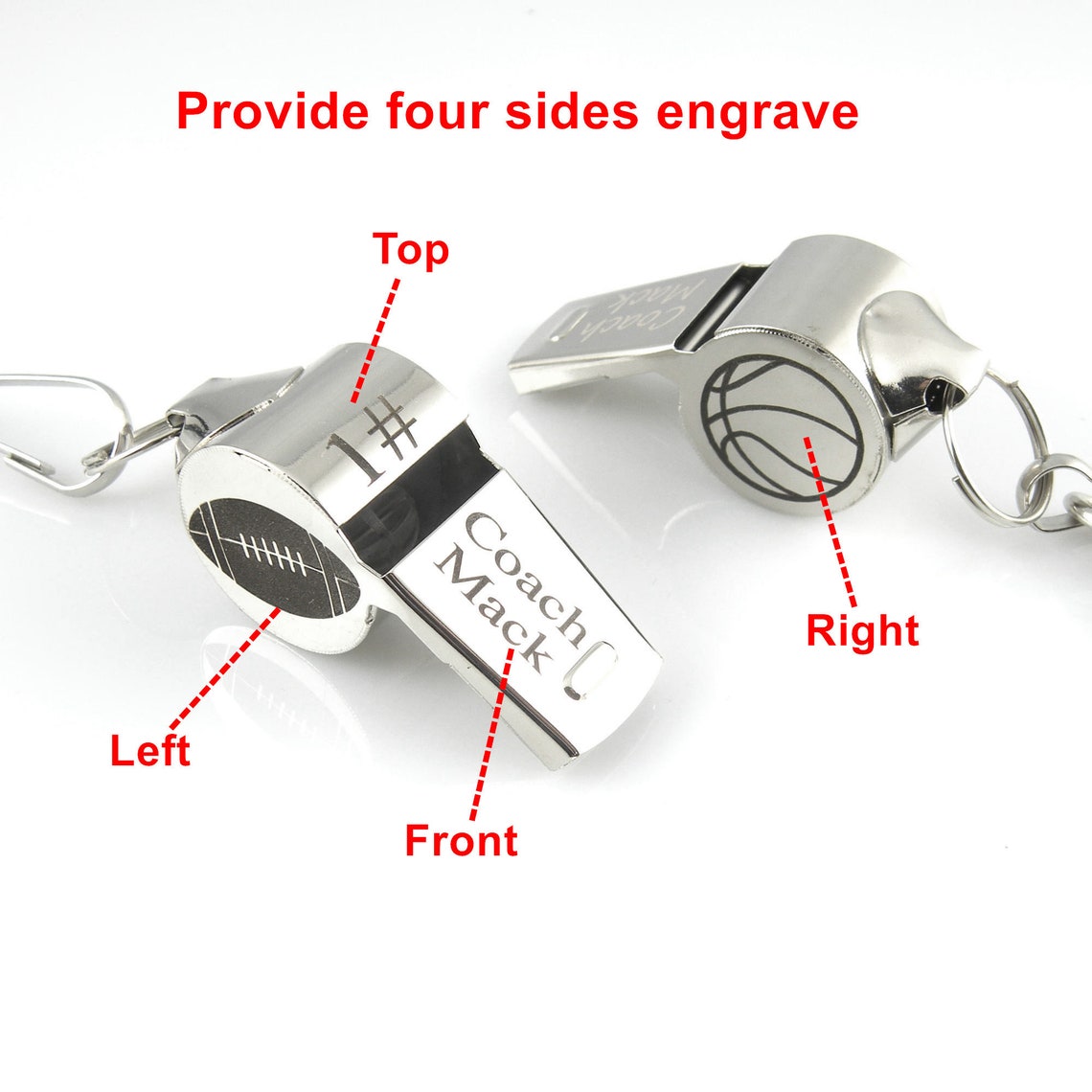 Personalized Whistle Necklace Custom Coach Whistle Necklace Etsy