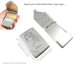 Caja de cigarrillos personalizada con nombre personalizado, estuche grabado de acero inoxidable con monograma, regalo para fumadores