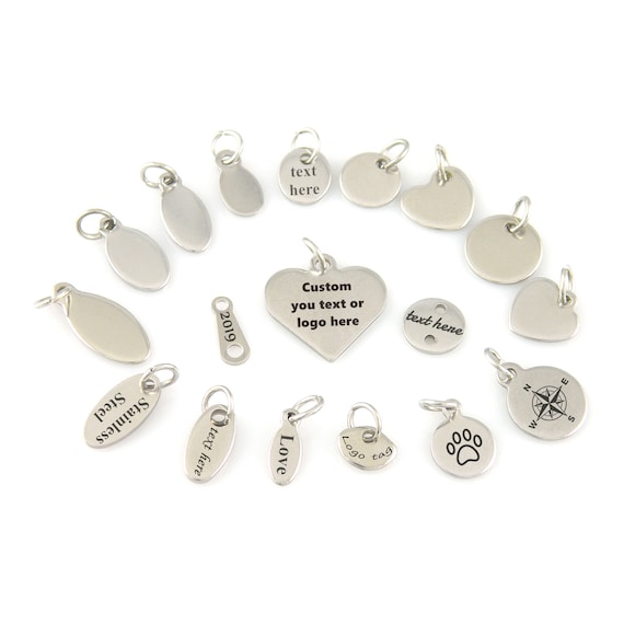 Personalized Mini Jewelry Tag Custom Logo Tags Engraved Stainless Steel Logo Tags Custom Metal Hang Tags 50 100pcs Wholesale Tags Etsy