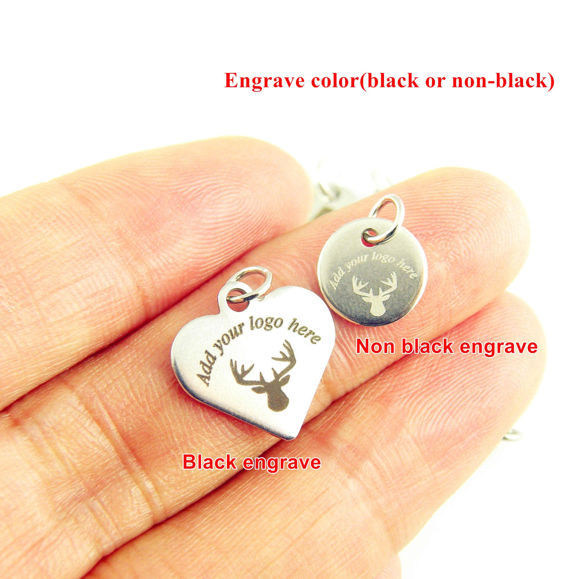 Personalized Mini Jewelry Tag Custom Logo Tags Engraved Stainless Steel ...