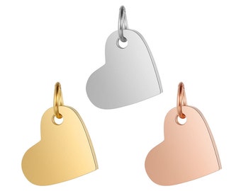Stainless steel blank stamping heart shape discs,Rose gold blank disc pendants,Gold hand stamping blanks,Personalized blank disc necklace
