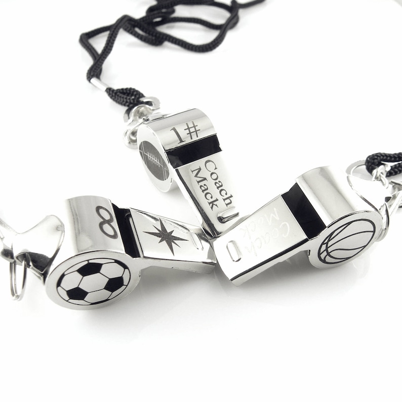 Personalized Whistle Necklace Custom Coach Whistle Necklace Etsy