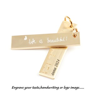 Personalized Mini Brass Ruler Engraved Handwriting Ruler Custom Name ...