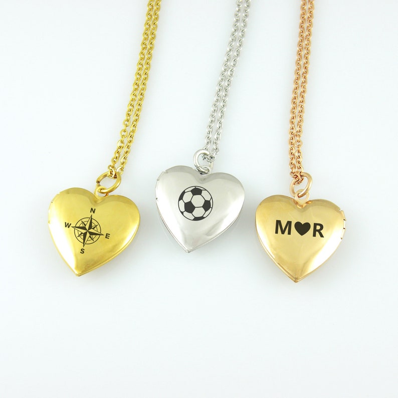 Personalized Heart Locket Custom Name Locket Pendant Custom Engraved ...