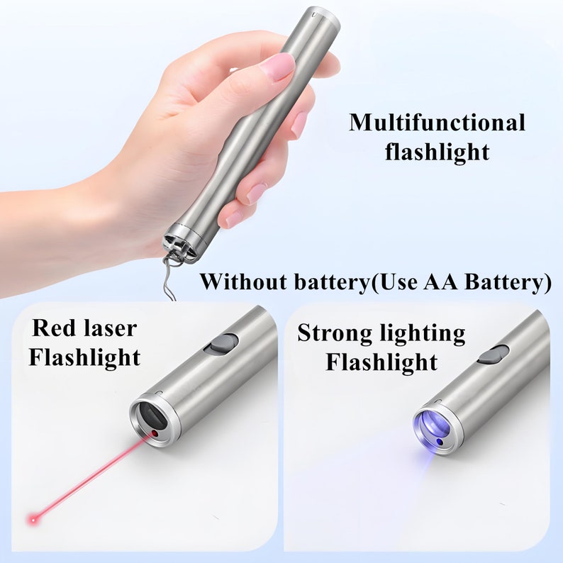 Moonlight Flashlight Personalized Flashlight Playing Cat Red Laser Flashlight Round ...
