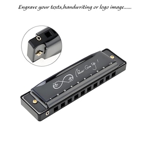 Personalized Harmonica 10 Holes C Key Beginner Custom Stainless Steel Diatonic Harmonica Summer Travel Musician Gift Groomsmen Kids Gifts