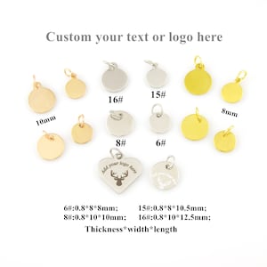Personalized Mini Jewelry Tag Custom Logo Tags Engraved Rose Gold Stainless Steel Logo Tags Custom Metal Hang Tags 10/50/100pcs