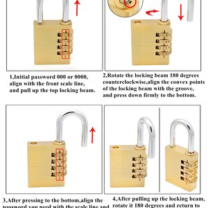 Personalized Combination Lock Engraved Brass Password Padlock Custom Trunk Lock Custom Wardrobe Lock School Kids Gifts With Free Gift Box image 3