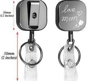 Personalisierter einziehbarer Ausweishalter Benutzerdefinierte Mini-Ausweisrolle mit Name graviertem Metall medizinischer Ausweishalter Arzt Geschenk Mitarbeiter Geschenke