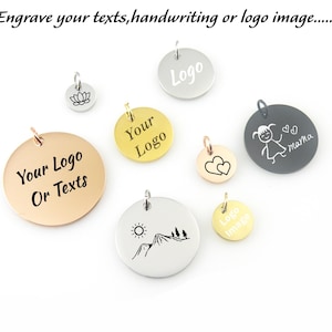 Polierspiegel Oberfläche Tag Personalisierte Runde Schmuck Tag Benutzerdefinierte Logo-Tag-Qualitäts-Kreis-Tag-Disc gravierte Edelstahl-Logo-Tags