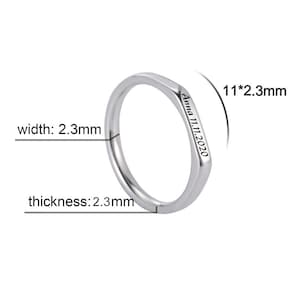 Bague personnalisée prénom bague gravée en acier inoxydable bague en or bague de mariage personnalisée gravée cadeau de demoiselles d'honneur cadeau mère