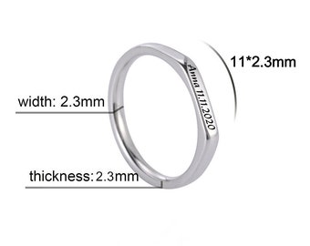 Personalisierter Ring Individueller Namensring Gravierter Edelstahlring Goldring Individuell gravierter Hochzeitsring Brautjungfern Geschenk Mutter Geschenk