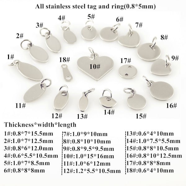 Personalized Mini Jewelry Tag Custom Logo Tags Engraved Stainless Steel Logo Tags Custom Metal Hang Tags 1/10/50/100pcs